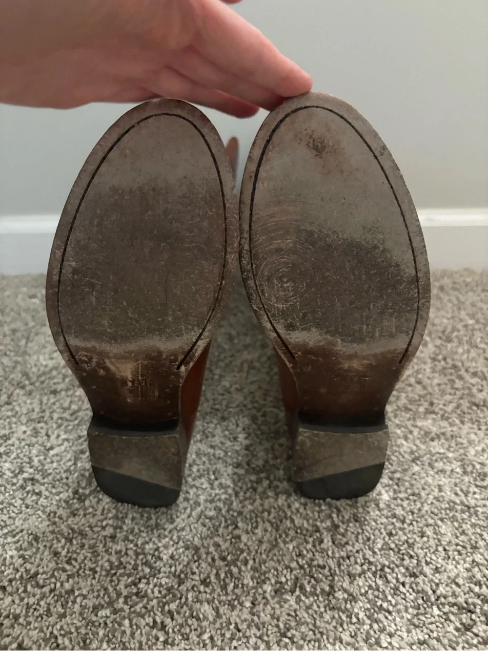 Frye Tall Leather Boots in Chestnut Brown